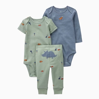 Lucky baby Conjunto de 3 peças para bebê menino/conjunto de manga curta e manga comprida e calças para bebê