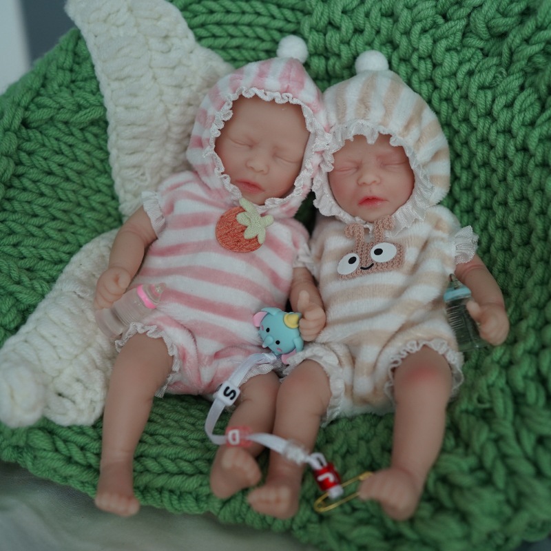Reborn Baby Dolls Renascidas 6 Inch Mini Bonecas Gêmeas De