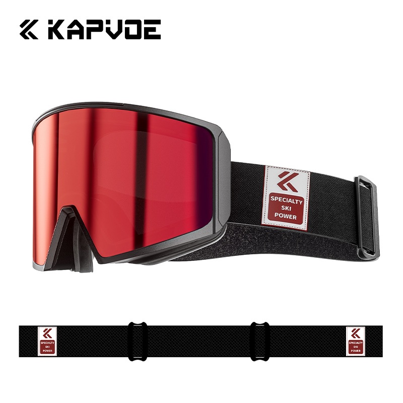 Kapvoe Óculos De Neve Lente Magnética Anti-Nevoeiro Esqui Das Mulheres Dos Homens Snowboard Dupla Camada Esponja OTG