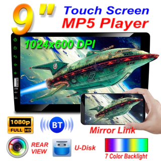 ESSGOO 9 Polegadas Carro MP5 Universal Unidade Principal 1 Din Com Tela De Toque Bluetooth Câmera Traseira USB
