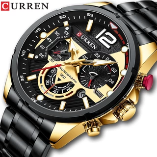 CURREN Marca Top Luxo Original Relógio Masculino Moda Esporte Quartz Casual Presente à prova d