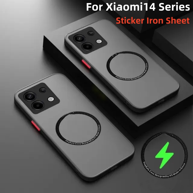 Custodia Magnetica Per Xiaomi 14T Pro | Cover Sottile Con Punti Antiscivolo E Compatibilità MagSafe | Nero - 2