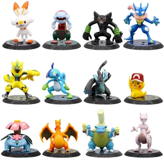 6 Pçs/Set Novo Anime Pokémon Pikachu Charizard Mewtwo Zeraora Scorbunny Greninja Dracovish Drizzile Zarude Q Versão PVC Figuras De Ação Modelo Boneca Brinquedos