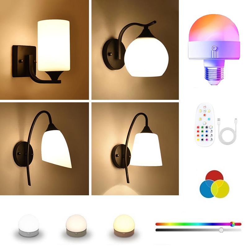 Luminária De Parede Sem Fio Luzes Decorativas Arandela De Parede Quarto ...