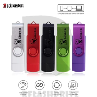 Unidade Flash Kingston Tipo c De Alta Velocidade 2 Em 1 8GB 16GB 32GB 64GB 128gb 2TB Para Telefones Tablets Laptops Design Giratório De Metal USB 2.0