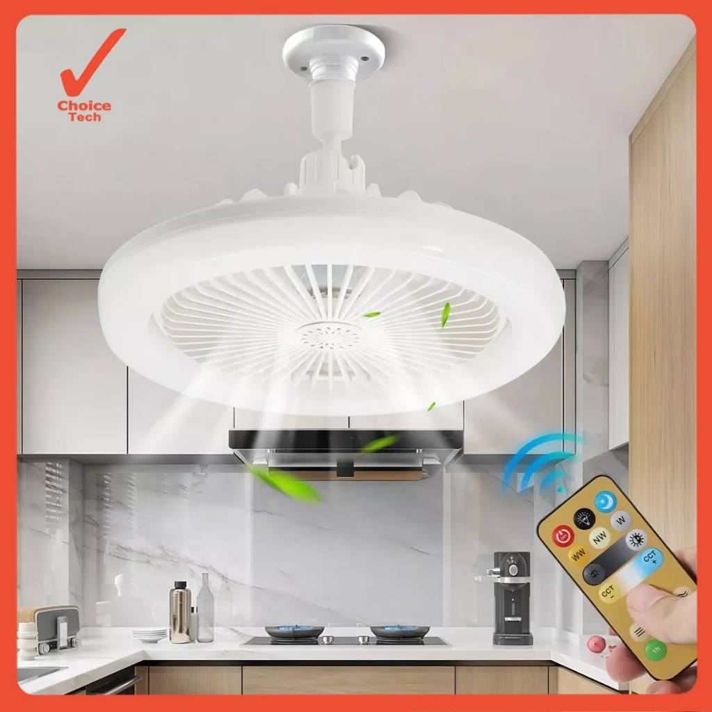 Ventilador De Teto Com Lâmpada Led Controle Remoto 3 Mod Diâmetro 230 Mm