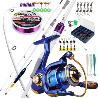 Conjunto Completo De Vara De Pesca Giratória , 1.8m , 2 Seções , Fibra De Carbono Com Carretel Giratório , Mão 5.0 : 1 , em Oferta na Shopee