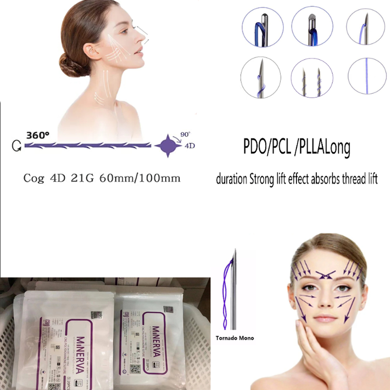 18g 100mm Pdo levantamento Facial rosqueado massageador de levantamento ...