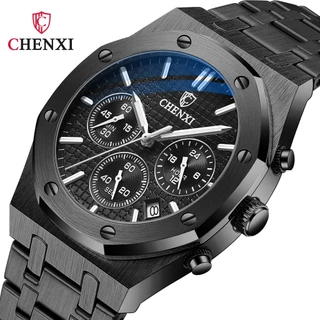 CHENXI 948 Multi-Função Esporte Relógio De Quartzo Masculino Design Clássico Para Negócios Pulseira De Aço Pulso À Prova D'água