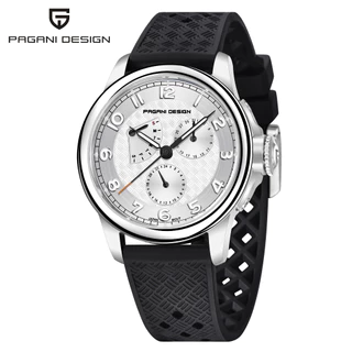 Novo PAGANI DESIGN 40mm Relógio Masculino De Quartzo Couro De Luxo Safira 100M À Prova D'água Para Homens Relógios PD-1780
