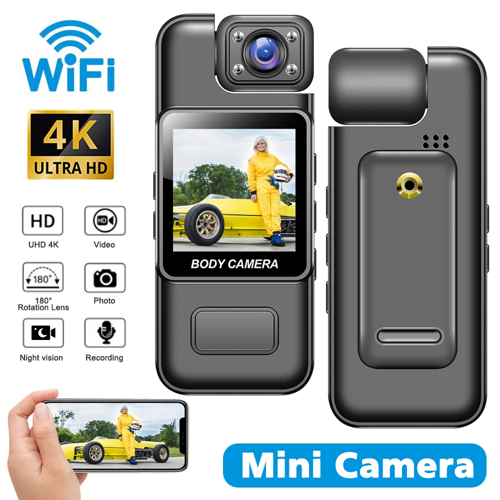 1080P HD WiFi Mini Câmera Portátil Gravador De Vídeo Digital Polícia Corpo Cam Visão Noturna Infravermelha Esportes DV DVR Pequena Filmadora