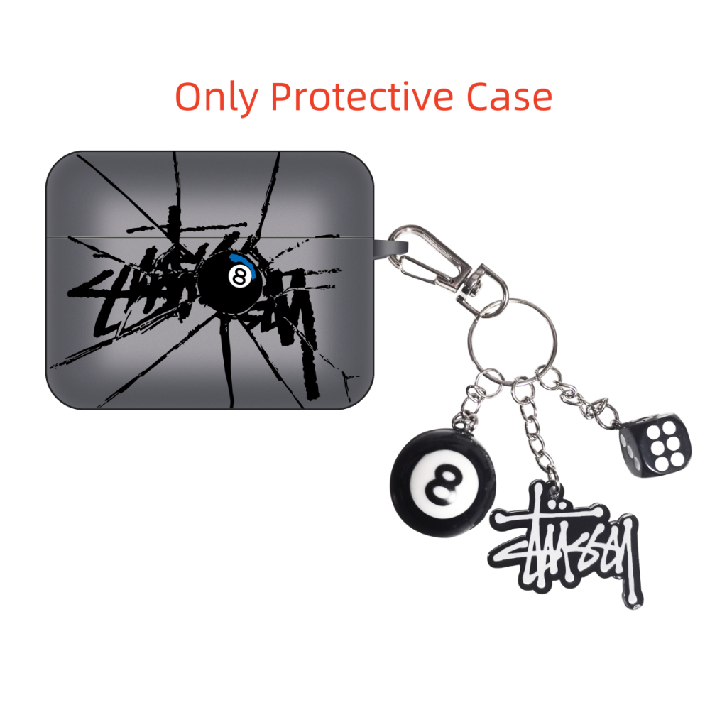 STUSSY With Billiard Keychain STUSSY For AIRPODS 4 Pro 1/2/3