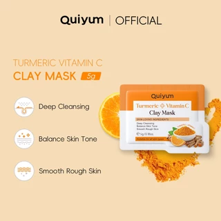 QUIYUM Cúrcuma Vitamina C Argila Máscara 5g Suave Pele Áspera Limpeza Profunda Hidratante Purificar Poros em Oferta na Shopee