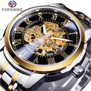 Forsining 349 Relógio Mecânico Manual Masculino Pulseira De Aço Estilo Empresarial De Pulso À Prova D'água