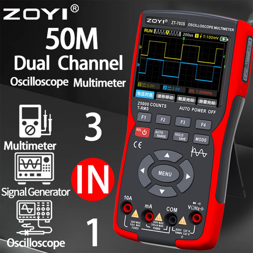 Zoyi ZT-703S Multímetro osciloscópio multifuncional três em um de