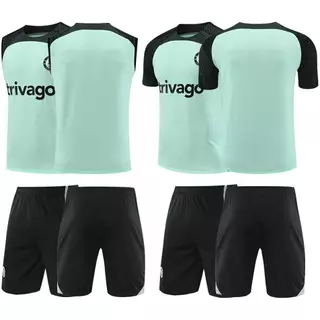Fato Esportivo de Futebol Fato Esportivo Respirável Boa Elasticidade Preto Branco Cor Mista Top Vest Preto Calção Preto