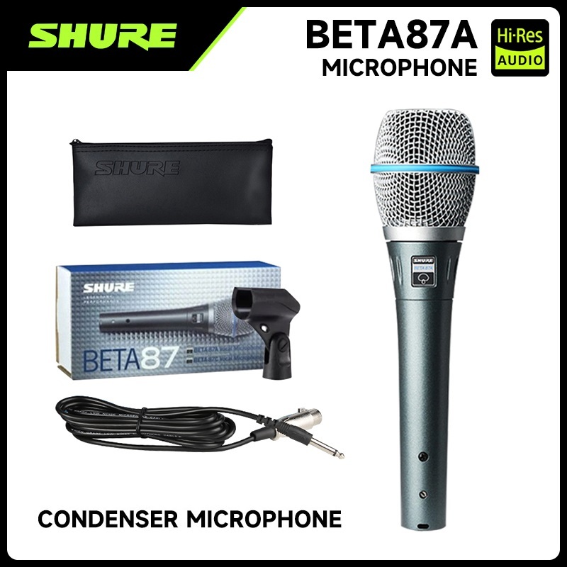 Shure beta87a/beta58a/beta57a Microfone condensador profissional