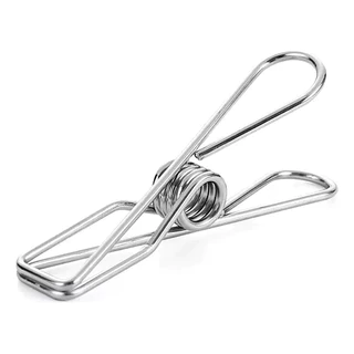 Kit 40 Prendedores Roupas Clips Inox Para Varal E Alimentos
