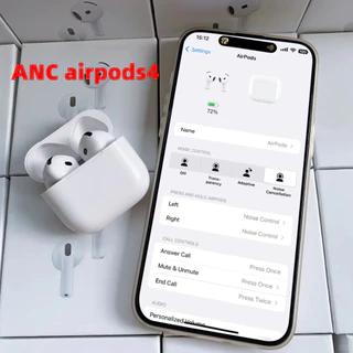 Fones de ouvido sem fio Bluetooth ANC AirPods 4 TWS suportam redução ativa de ruído, fones de ouvido de agudos e graves