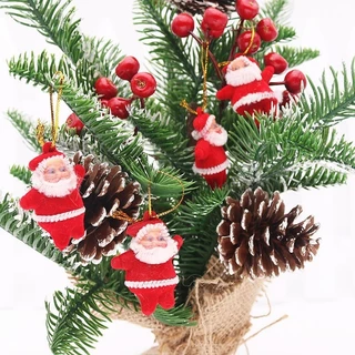 Novo 6 Peças Decoração De Árvore De Natal 5CM Pingente Vermelho De Papai Noel