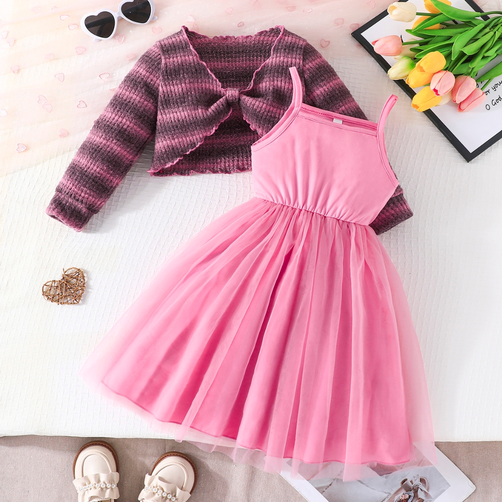 Conjunto Roupa Infantil Menina 4-8 anos Manga Comprida Listrado ...