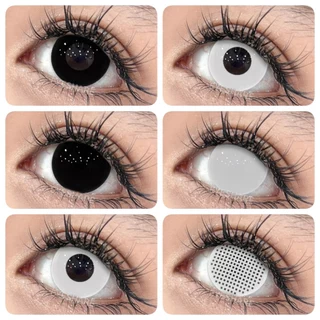 EYESHARE 1 Par (2 Peças) Lentes De Contato Para Cosplay Os Olhos Uso Anual Lente Preta E Branca 38 % Conteúdo De Água