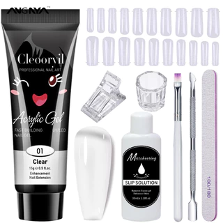 ANGNYA 15ml Poly Gel Conjunto De Extensão De Unhas 8 Pçs/SET Extesion Kit De Para Construtor De Cristal em Oferta na Shopee