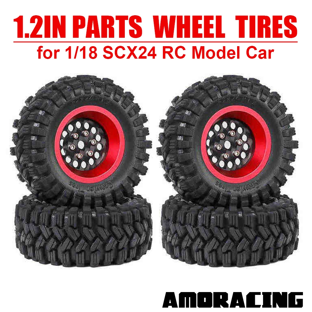 Peças AMORACING Pneus De Roda 62x24mm 7mm Adaptador 1.2 Pol . Para 1/18
