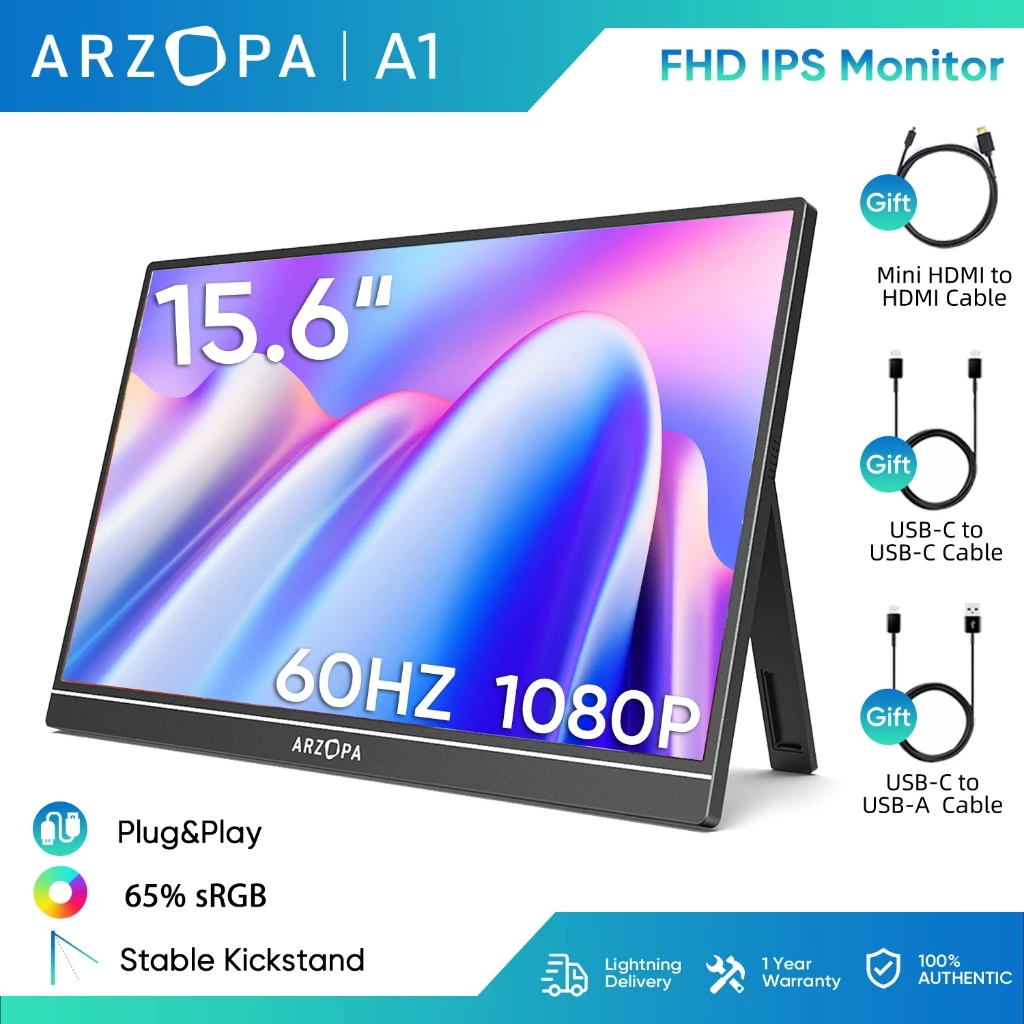Monitor Portátil ARZOPA A1 15.6