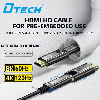 Cabo De Fibra Óptica Dtech HDMI2.1 8K60Hz Decoração De Engenharia Através Do Tubo Áudio E Vídeo Adequado Para Exibição D