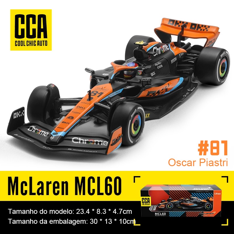 CCA 1:24 2023 F1 McLaren Mcl60 No.4 Lando Norris No.81 Oscar