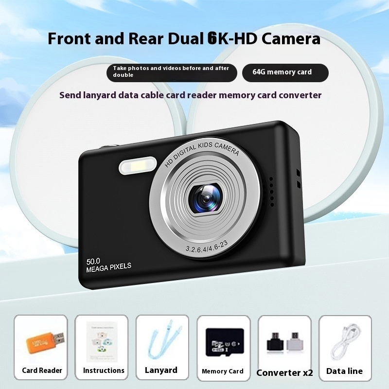 【Memória 32/64GB】TEEKA Câmera digital 48/50MP, tela de 2.4 polegadas ...