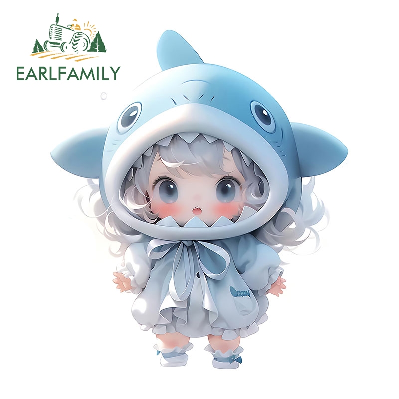 EARLFAMILY 13cm Autocolante Hololive Gawr Gura Anime 3D Fofo
