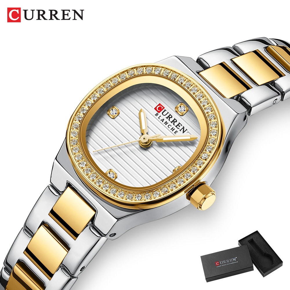 Original CURREN Relógio Feminino Genuíno À Prova D'água Ponteiros Luminosos Negócios Casual Moda Quartzo 9101