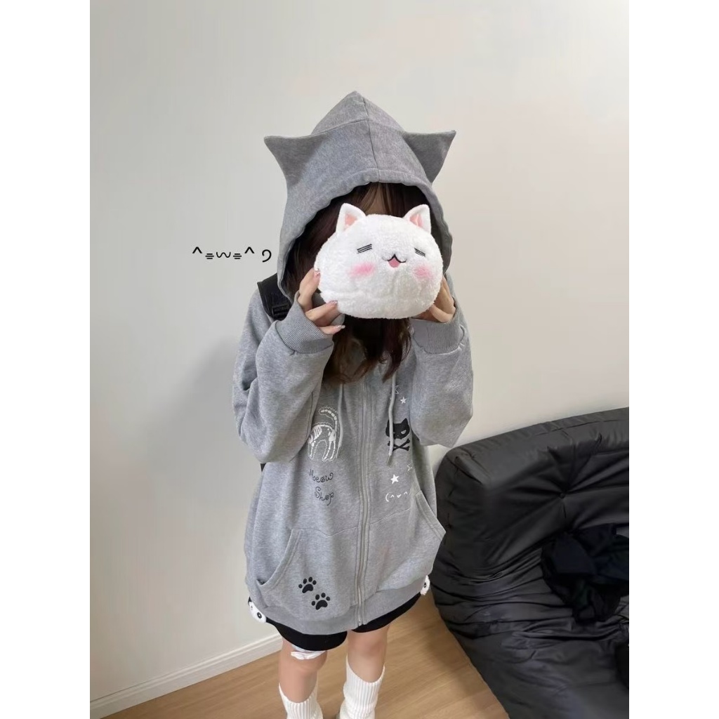 Conjunto Moletom Infantil Moletom De Gatinho Com Orelha Blusa De