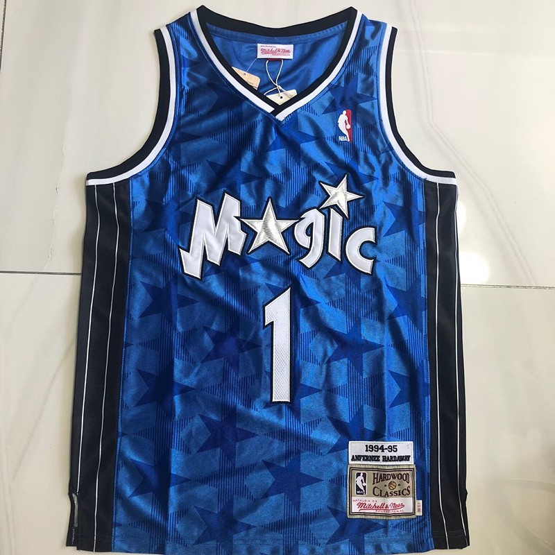 Camisa Masculina Tracy McGrady Orlando Magic Prata/Azul Madeira Clássica