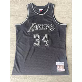 Camisa Masculina De Couro Pele De Cobra Kobe Bryant Los Angeles Lakers Shaquillle O'Neal Esportiva Preta