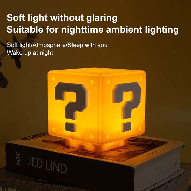 Mario Ponto De Interrogação Luz LED nightlight Som Decoração Presente Infantil