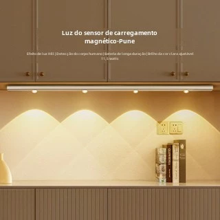 Luz ambiente LED inteligente, carregamento sem fio com sensor de movimento para guarda-roupa e guarda-roupa
