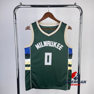 Camisa Masculina Bordada De Basquete Verde Damian Lillard