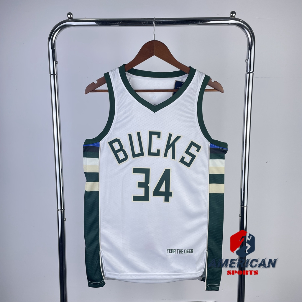 Camisa Masculina De Basquete Branca 34 # Giannis Antetokounmpo Regata Jersey