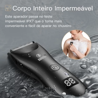 Aparador De Pelos Corporal Sem Fio Elétrico À Prova D