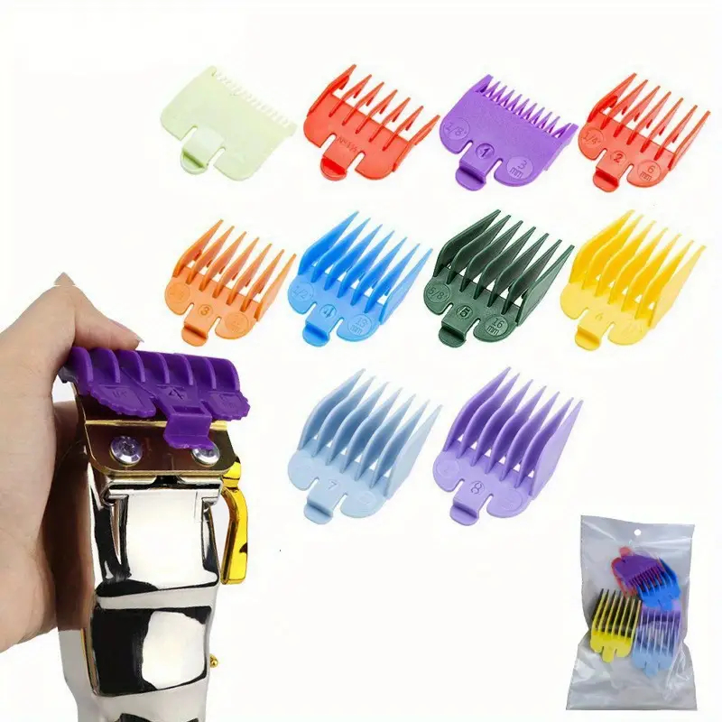 10pçs Pente De Reposição Colorido Para Cortar Cabelo 1,5-22mm