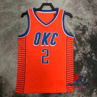 Camisa Masculina De Basquete Shai Gilgeous-Alexander Orange Regata Jersey
