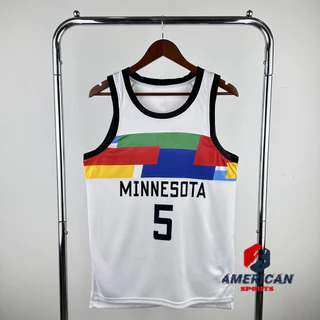 2023-24 Nova Camisa Masculina Anthony Edwards White Basketaball City Regata Jersey