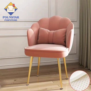 PolnStar Home Cadeira Maquiagem Veludo com Encosto Pequena