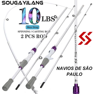 Sougayilang Vara De Pesca Portátil De Duas Seções , 1.8M/5.9 Pés , Material De Fibra De Carbono Adequado Para Água Doce