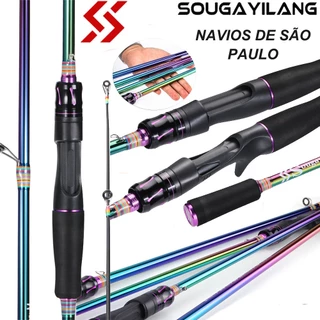 Sougayilang 6-12LB 1.8-2.1m Vara De Pesca De Fibra De Carbono De 2 Seções Adequada Para Água Doce E Salgada Com Uma Forç