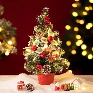 Árvore De Natal De Mesa De 40cm Com Luz , Itens De Decoração , Decorações De Festa , Enfeites , Presente