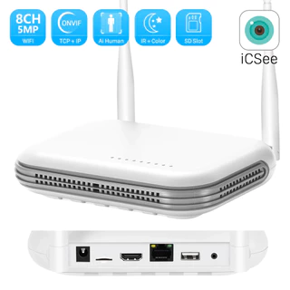 Mini WiFi NVR 8CH 3MP 4CH 5MP H . 265 Onvif Gravador De Vídeo Em Rede Sem Fio Detecção Facial Email Alart XMEYE/iCSee Ap